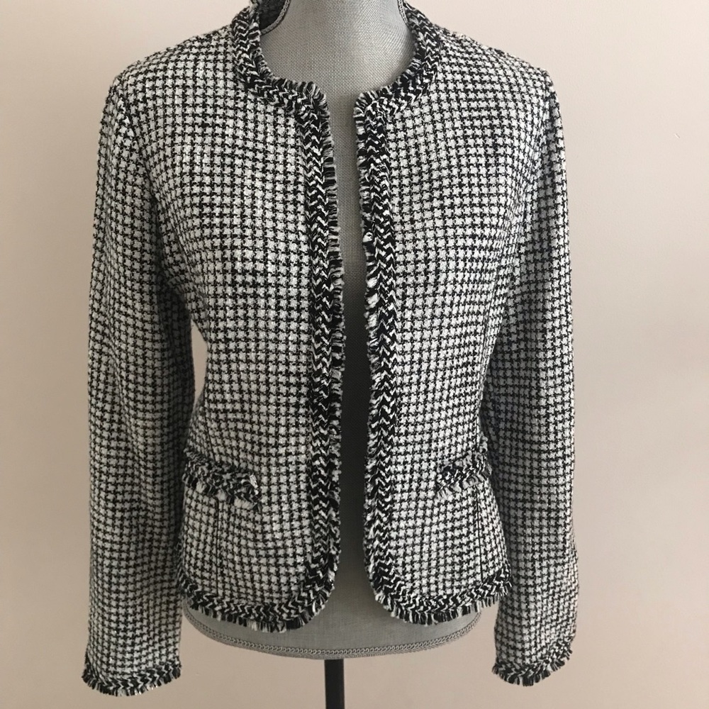 NWT WHBM Blk/White Tweed Jacket